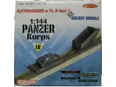 DRAGON 威龍 Plattformwagen w/Pz.III Ausf.F + Railway Gondola 1/144 NO.14022